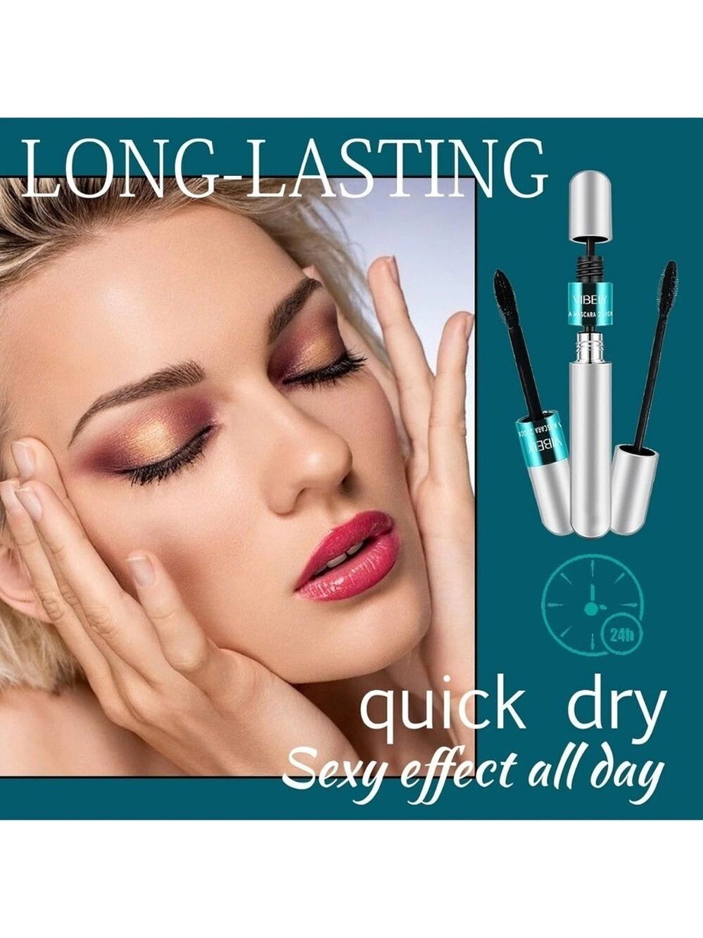 New Lash Cosmetics Vibely 4D Mascara w/ Dual Brushes For Long, Voluminous Lashes - Picture 2 of 15